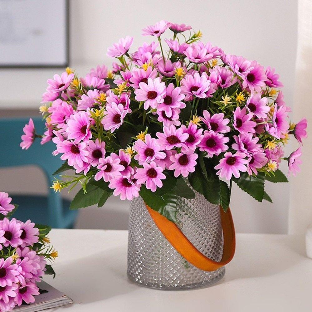 20 Heads Artificial Flowers DIY Flower Floral Arrangement Daisies Bouquets Multicolor Realistic Fake Flowers Home Decoration