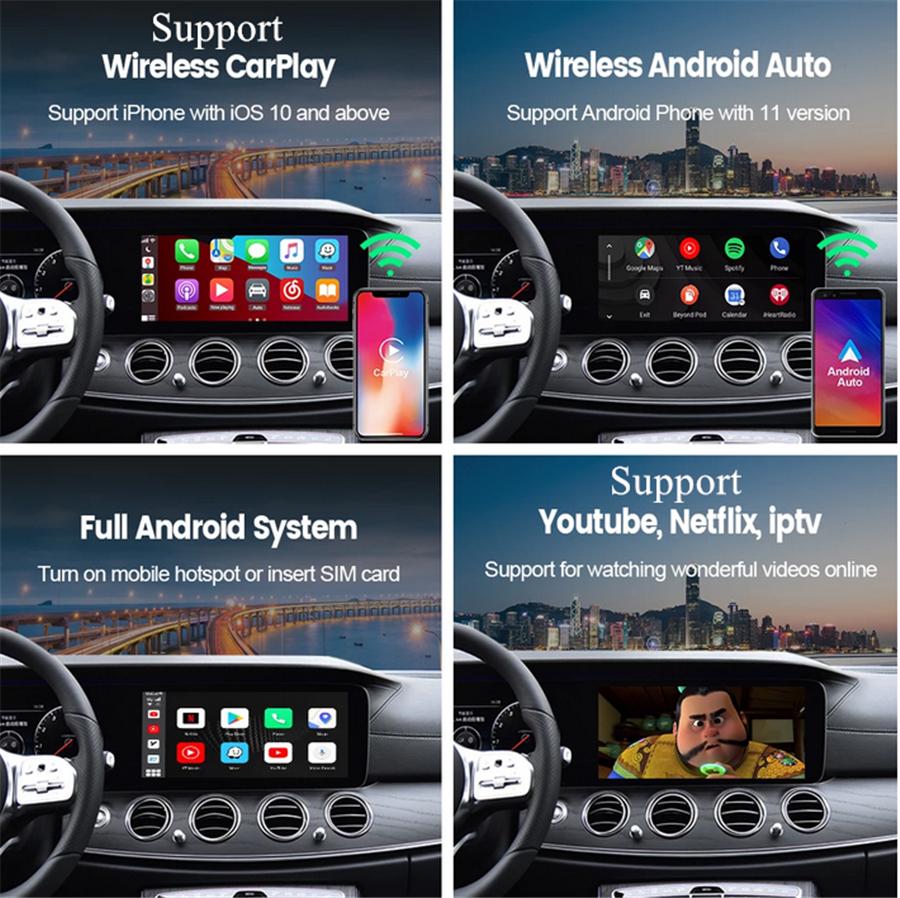 

4G Ai Box Поддержка беспроводного CarPlay Android Auto Для Spotify Netflix
