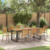 Garden Dining Set 9 Pcs Grey Solid Acacia Wood