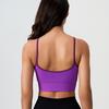 Women's Colorblock Seamless Knit Retro Sports Tank with Chest Pads and Spaghetti Straps