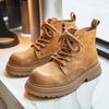 Couple Martin Boots Men's Rhubarb Boots 2 New Velvet Medium Zipper Short Boots Tooling Shoes