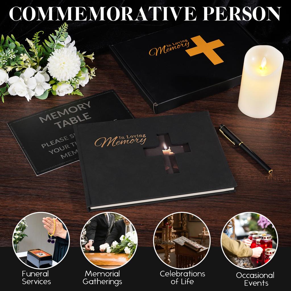 Libro de Firmas para Invitados al Funeral Firma Libro de Registro de Asistentes al Funeral Libro de Mensajes para la Recepción Celebración de la Vida Aniversario Servicio Conmemorativo Cariñoso