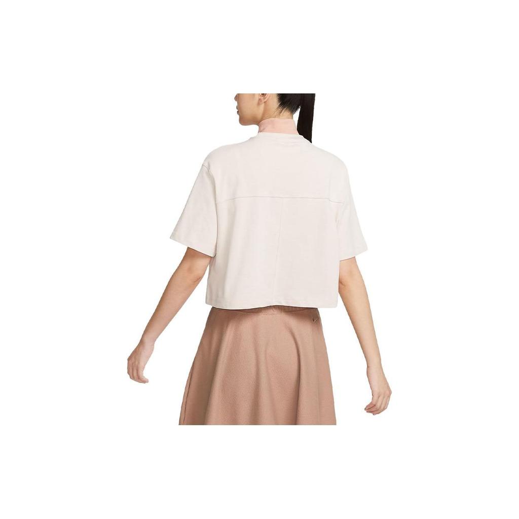 Nike Sportbekleidung City Utility Besticktes Logo Print Kurzarm T-Shirt Damen Tops Hell-Mahagonibraun FB7227-104