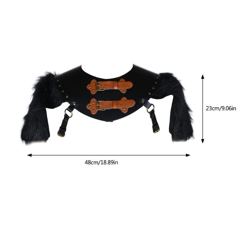 Medieval Leather Collar Shawl with Shoulder Guard , Halloween Medieval Costume, Medieval Shoulder Guard Costume