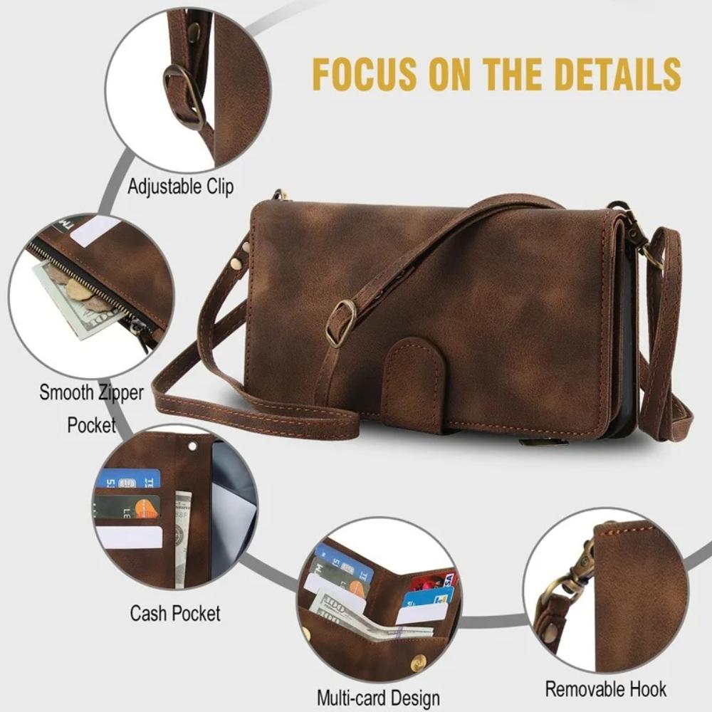 Luxury Crossbody Strap Leather Phone Case for Samsung Galaxy S26 Ultra S25 Edge S24 Plus S23 FE S22 S21 S20 Note 20 Card Wallet