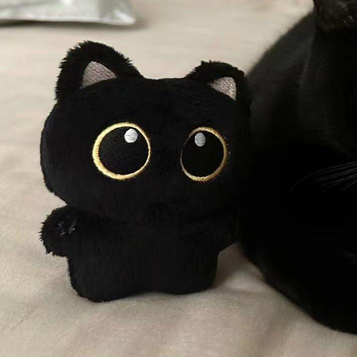 Cute black cat plush toy, plush toy pendant, super cute little cat doll, gift for girls, Internet celebrity