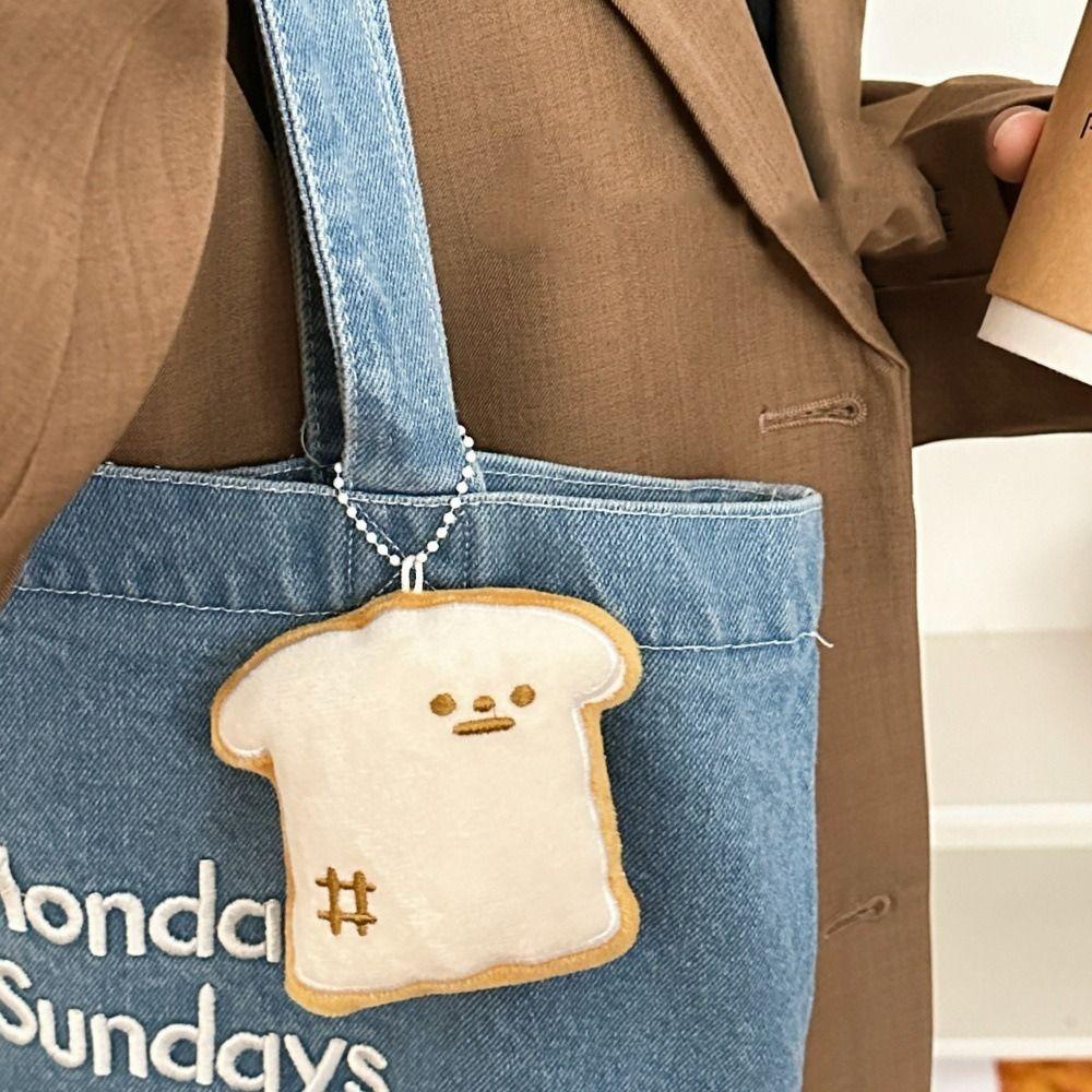 Croissant Plush Bread Key Chain Cartoon Bag Pendant Funny Food Plush Keychain  Backpack Decor