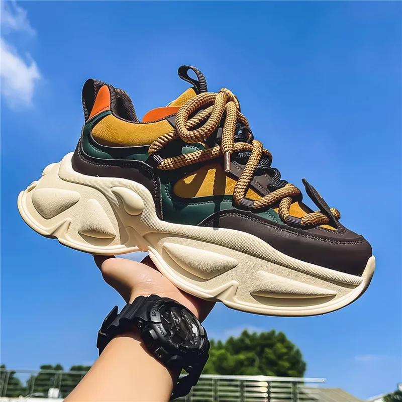 Móda 2025 Jaro Podzim Nové Luxusní Pánské Tenisky Módní Všestranné Ležérní Boty Silná podrážka Vysoké Běžecké Boty Zapatos para hombres