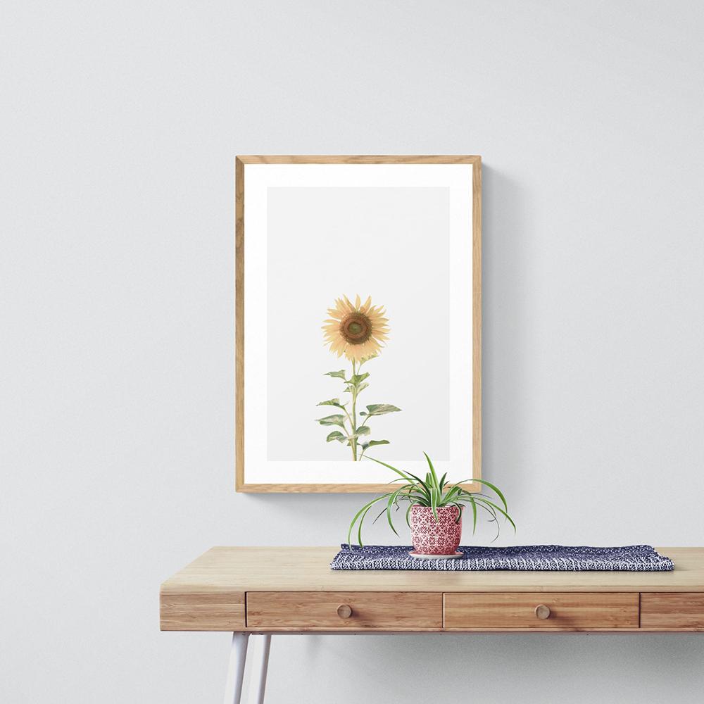 Sonnenblumen Wandkunst Leinwandmalerei Gelbe Blütenblätter Kunst Nordische Poster und Drucke Aquarell Wandbilder für Wohnzimmerdekor