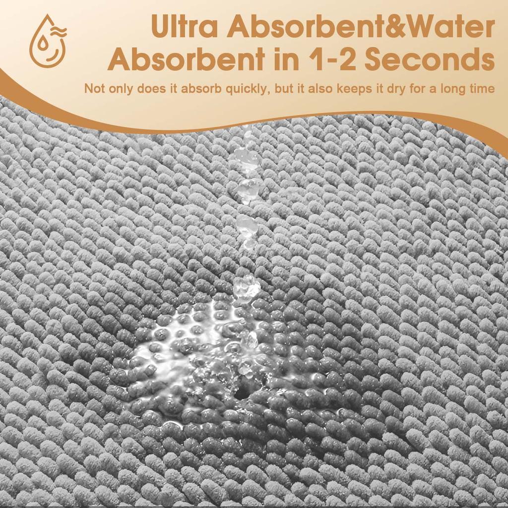 Absorbent Bathroom Mat Home Decor Rubber Bottom Anti-slip Door Mat Machine Washable Suitable for Indoor and Outdoor Use