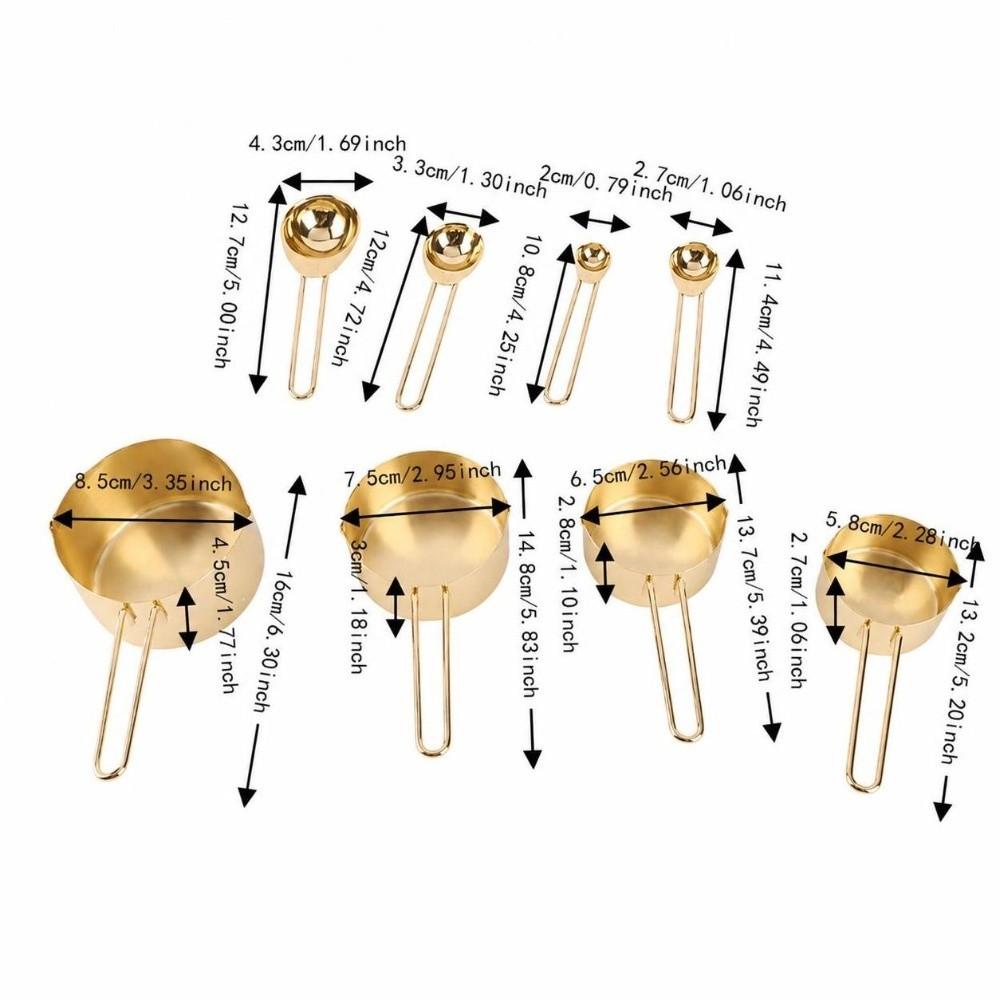 Stainless Steel Measuring Spoons Set Rose Gold Gold Baking Measuring Set  Dry Ingredients