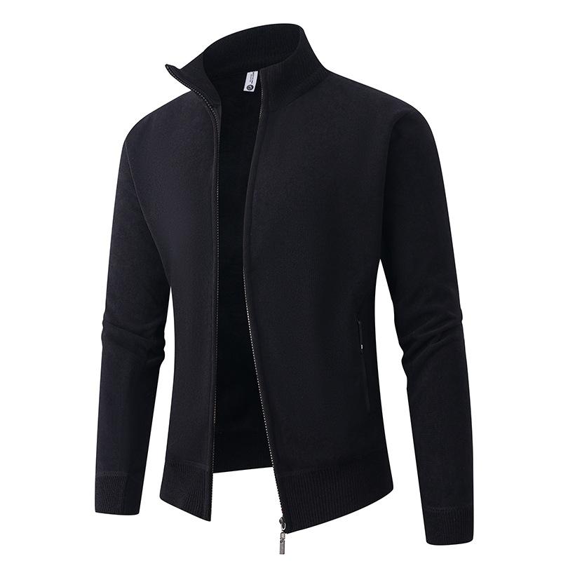 Cardigane cu fermoar pentru bărbați Pulovere cu croială normală Pulovere tricotate Pulovere Cardigane Business Casual pentru bărbați Toamnă Iarnă Guler înalt Mânecă lungă Jachete tricotate