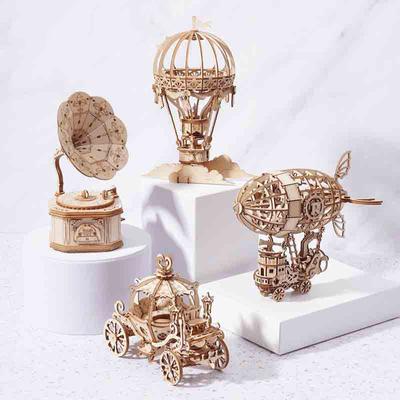 Üç Boyutlu Bulmaca Diy El Montajlı Model Oyuncak Yaratıcı Dekorasyon Yapı Kiti 3D Ahşap Bulmaca