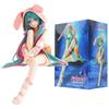 Cute Anime HATSUNE MIKU Figure Girl Noodle Stopper Figure Rabbit Ear Pajamas PVC Decoration Aciton Figure Collection Model Toys