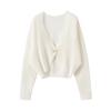 Fashionable Summer V-Neck Knit Cropped Cardigan with Sun Protection