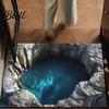 Living Room Area Bottomless Pit Mat 3D Illusion Floor Rug Optical Hole Realistic Fun Entrance