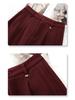 2024 Women's Beige Wool Wide-Leg Slimming High-Waisted Casual Pants