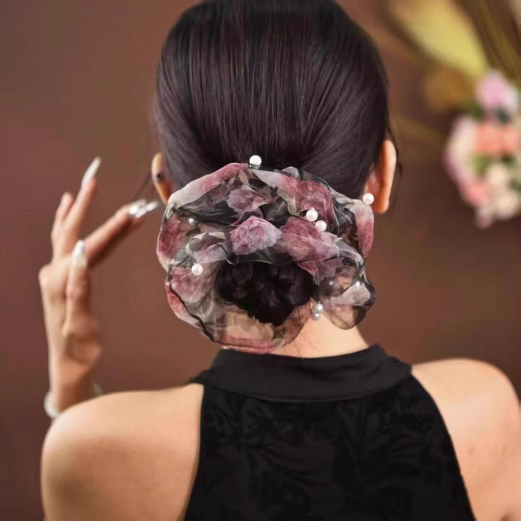 Elegant Mesh Hair Tie with Sparkling Rhinestones, High-End Luxury Hair Accessory for Women, 2025 Style