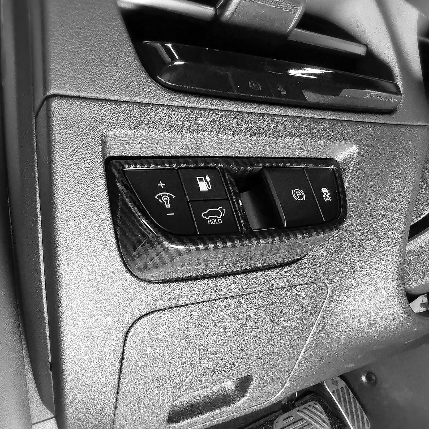 YOUTOOCAR Dashboard Switch Panel Trim Cover Compatible with Kia EV6 2022-2026 Accessories (Wood Grain) Carbon Fiber Pattern