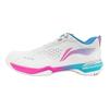 Li Ning Blade Ma Cushioning Slip Resistant Abrasion Resistant Low top Badminton Shoes Unisex White Pink Blue AYAU005-4