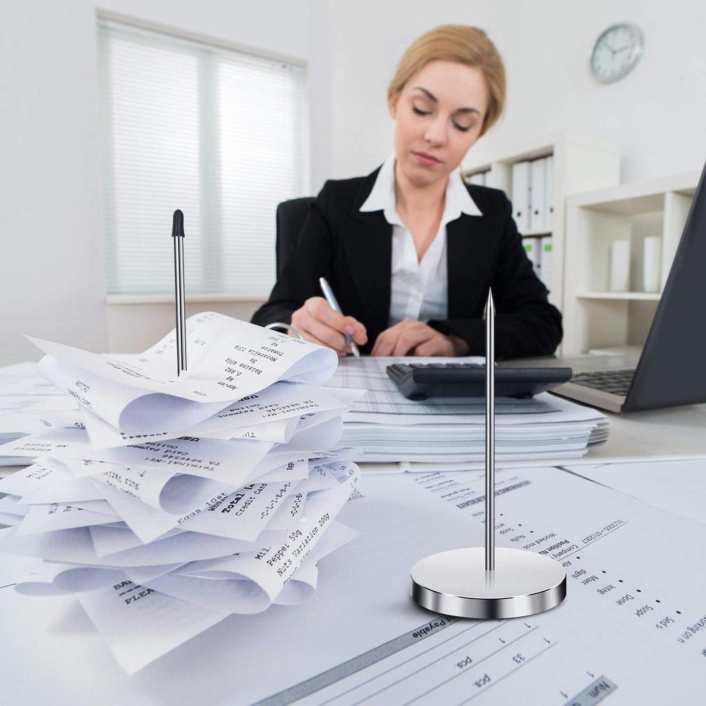 Chinco 3 Pcs Receipt Holder Spike, Bill Fork, Check Spindle, Ticket Stabber for Restaurant, Memo Holder Spike