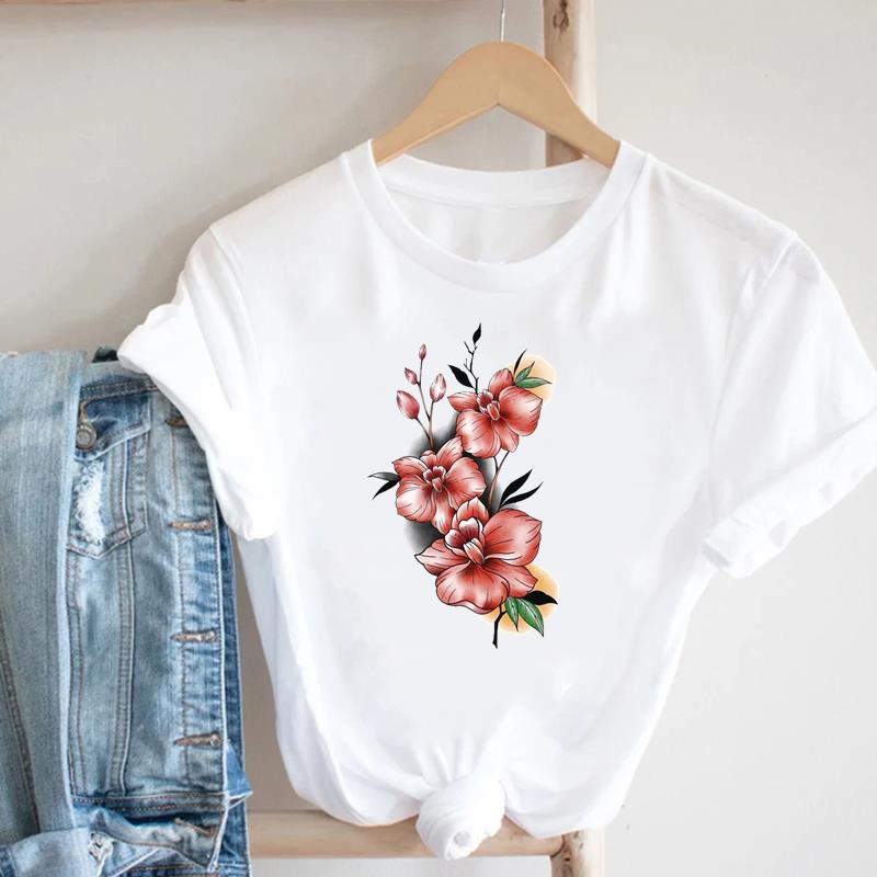 Sweet Beach 90s Tee Top Fashion T Shirt Lovely Style Clothing Casual Short Sleeve Women Print Lady Female Graphic T-shirt