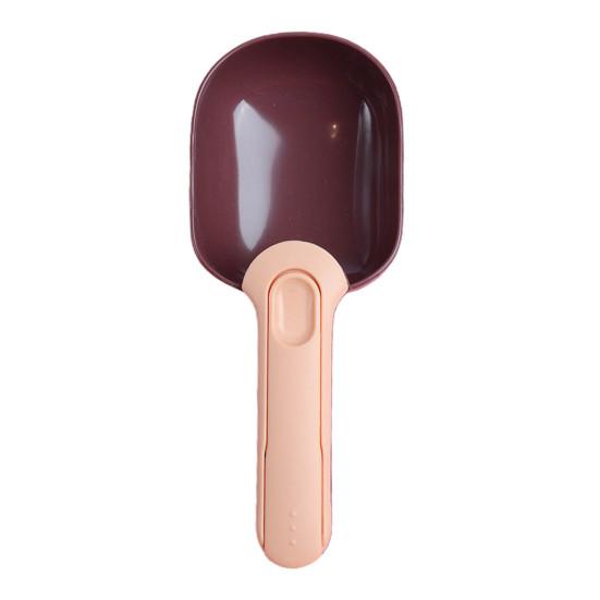 Łopatka do karmy dla zwierząt Wysoka wytrzymałość Wygodny uchwyt Przenośna łopatka do karmienia zwierząt z klipsem do zamykania worka Artykuły dla zwierząt