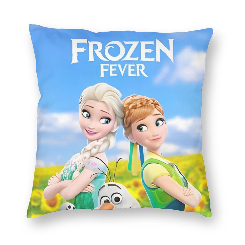 Frozen Princess Elsa  Pillowcase Printed Fabric Cushion Cover Gift Snow Queen Throw Pillow Case Cover Bed Square 18''