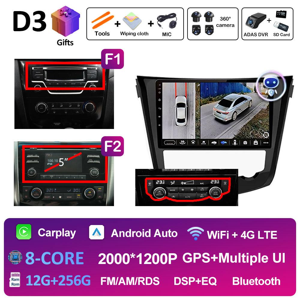 For Nissan Qashqai J11 Nissan X trail T32 2014 2015 2016 2017 Car Multimedia Audio Player Smart System GPS Navi QLED IPS Screen