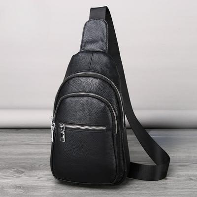 Pravá kůže Jednoramenná hrudní taška, Kožená Crossbody taška, Trendy a Módní Pánská Přední Crossbody taška