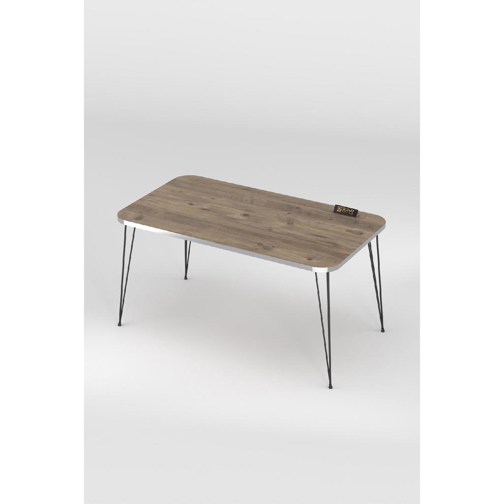 Coffee Table Kr Black Wire Leg Silver Walnut