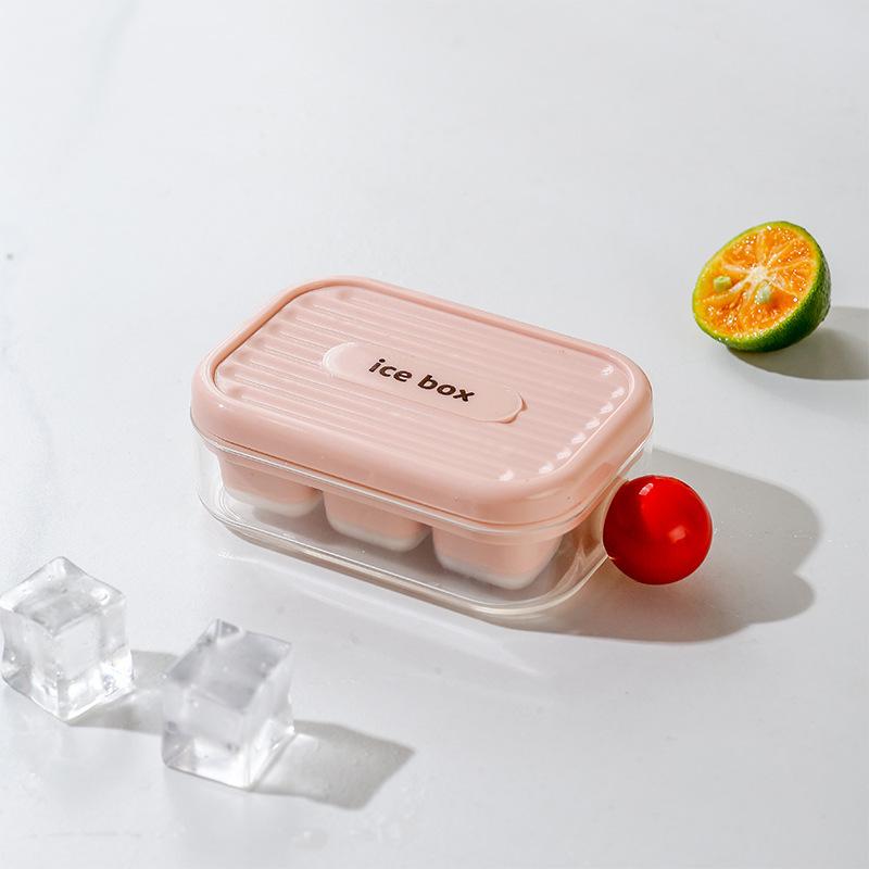 Food grade silicone ice grid mold household refrigerator press type ice grid quick freezing easy demoulding mini small ice box