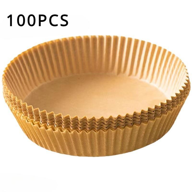 50/100pcs Air Fryer Paper Liners, Non-stick Disposable Liners, Baking Paper for Air Fryer Oil-proof, Food Grade for Baking