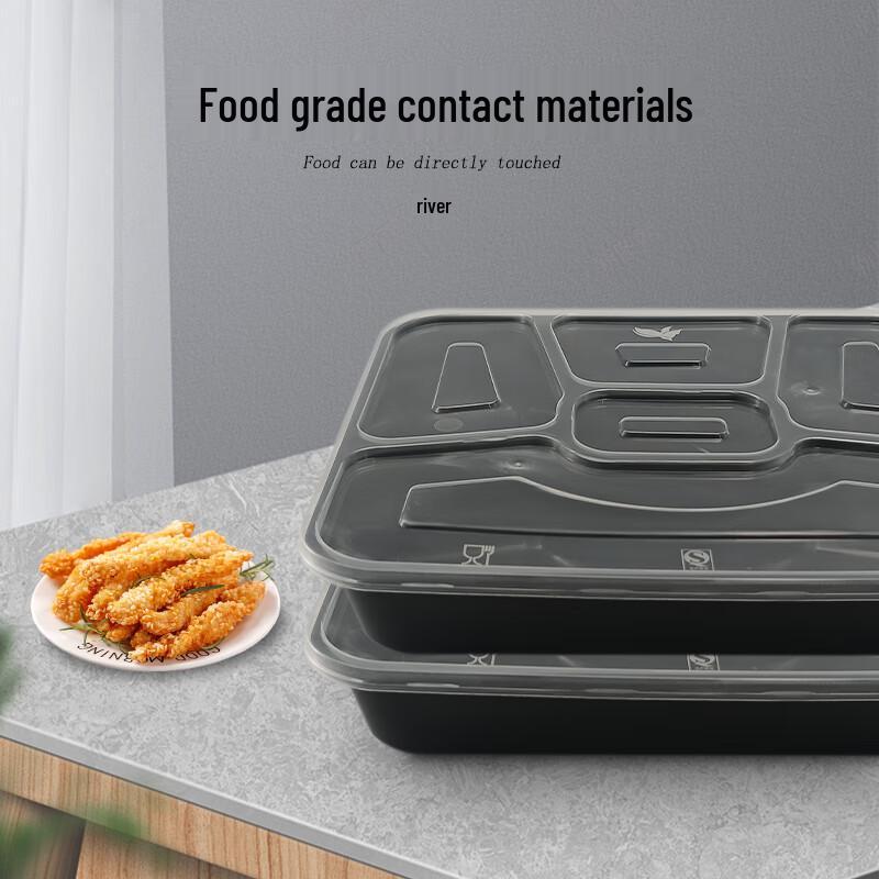 Disposable 5-Compartment Meal Box