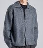 Button Seoul Heavy Knit Zip-Up Cardigan (Gray)