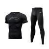Li Ning Logo Print Fashion Quick-Dry Breathable Sports Fitness Set Men Sets YUDV017-2+YULV023-1
