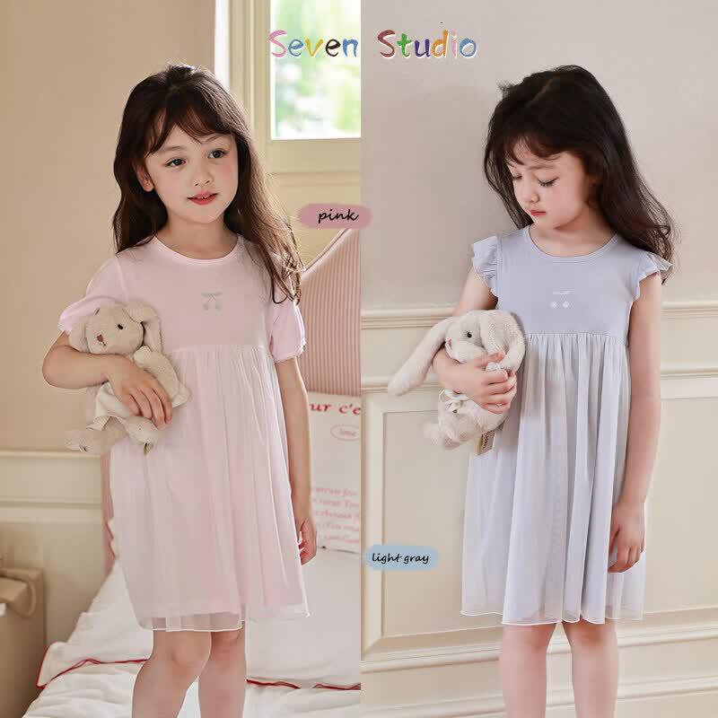 SEVEN BOBI Girls Sweet Mesh Summer Sleep Dress 140 cm