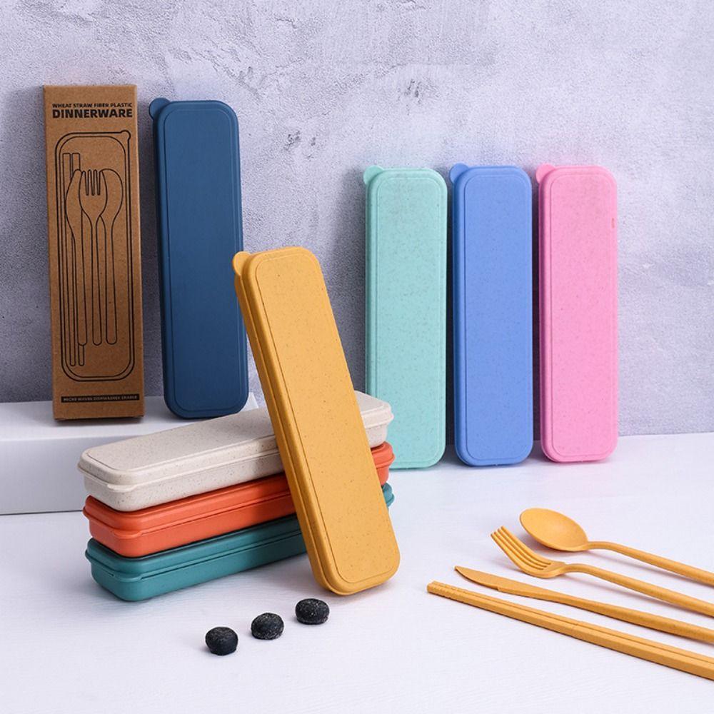 

Reusable Tableware Portable Lunch Box Accessories New Utensils Set бежевий