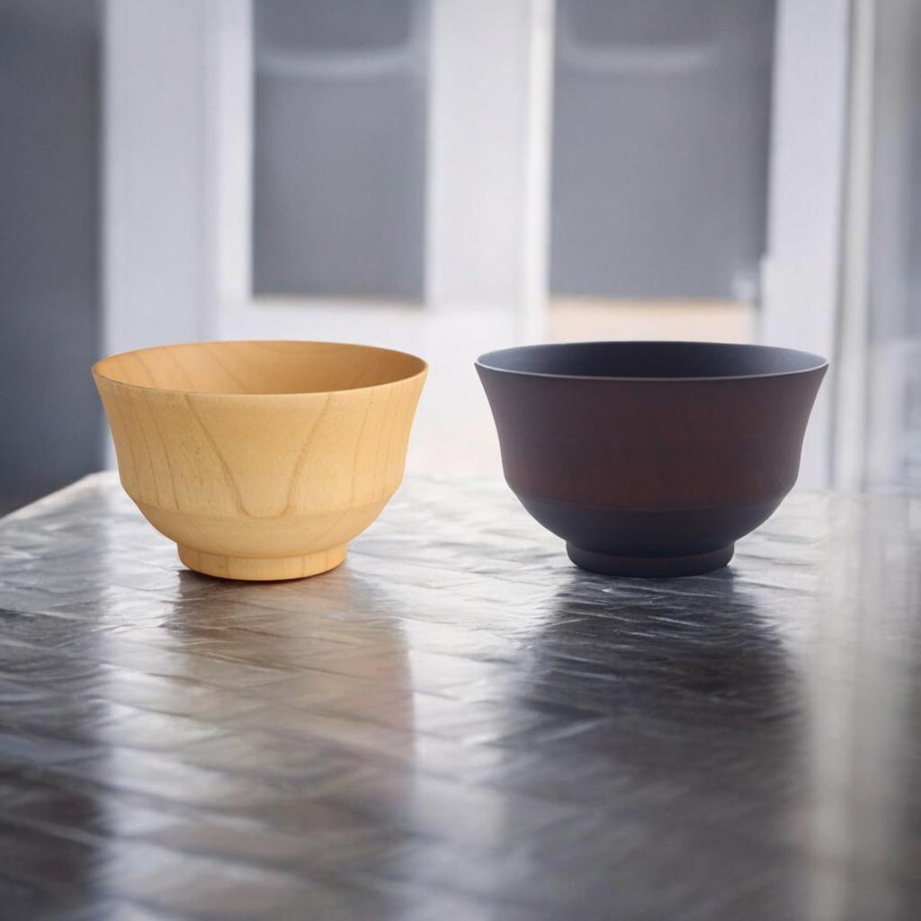 J-kitchens Misoschale, Holzbirne, Kisai (Kisai) Natürlich & Dunkelbraun, Groß, 12,5 cm x 7,5 cm, Aktuelles Modell