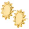 Fashion Ear Studs Gold Color Sun Heart Flower Stainless Steel Earrings For Women Men Accessories Ear Jewelry Fit DIY Rhinestone