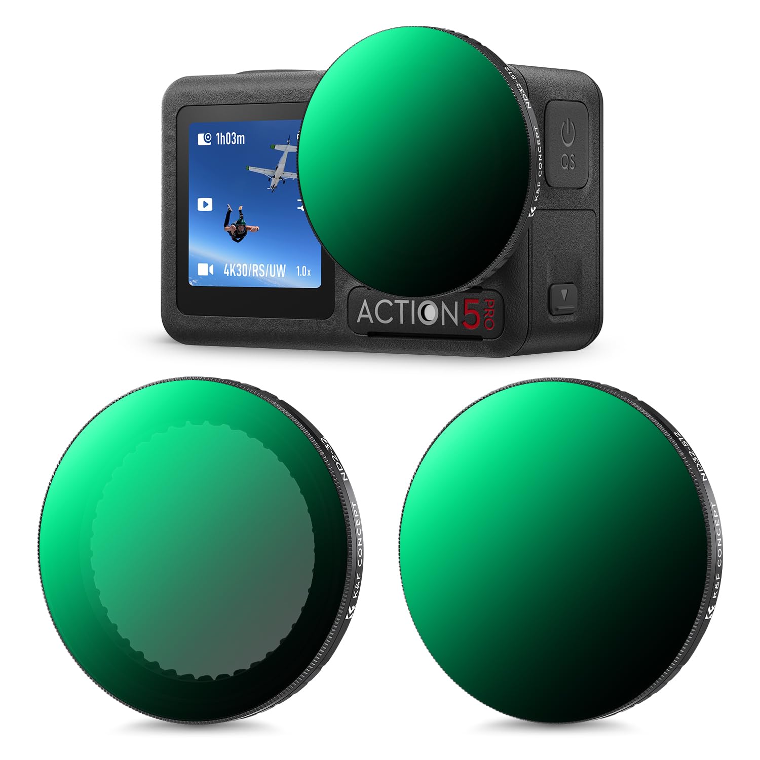 

Concept ND Filter Kit for Osmo Action 5 Neutral Density Lens Light Lens AGC Optical High Nano Easy Installation K&F (ND2-32 + ND32-512) Pro/4/3.