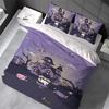 Kawaii K-Kuromi Duvet Cover Set Home Style Bedding Soft Laundry Cotton Bed 3 Piece Set Student Dormitory Gift