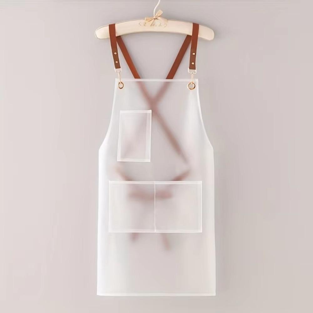 Waterproof Kitchen Apron Transparent Black Cleaning Aprons New Work Apron