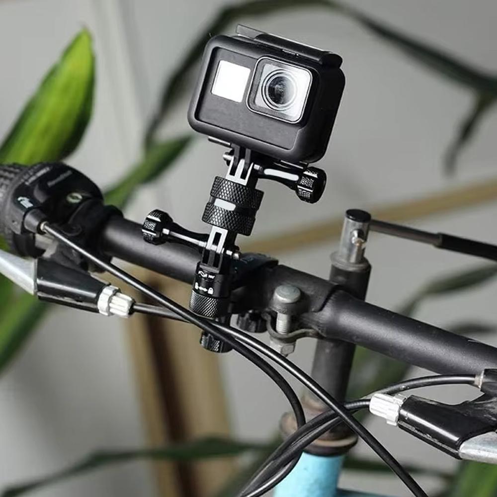 Aluminum Alloy 360° Rotatable Mount Adapter for GoPro Hero 13 12 11 10 9 8, Swivel Action Camera Connector for Helmet Bike Mount