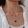 Trendy INS Style Neck Chain Jewelry Sweet Cool Double Layer Necklace with Lovely Cherry/Grape and Heart Pendant Charm