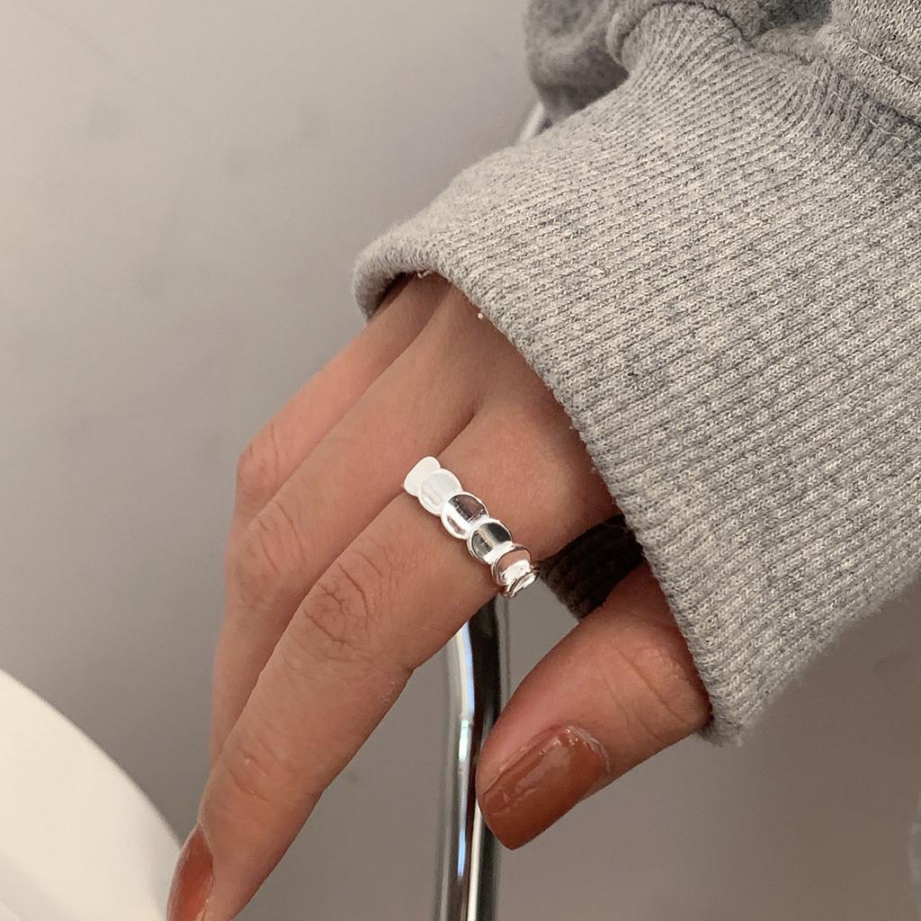 Stilvoller 925 Sterlingsilber Fischschuppen Offener Ring für Frauen mit Geometrischem Design