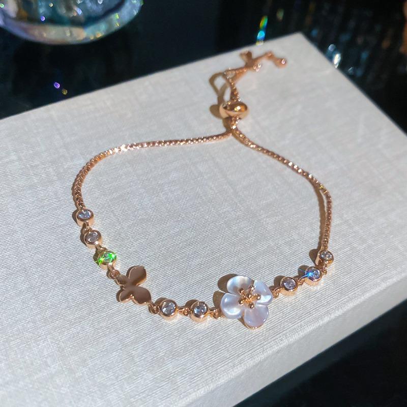 Mori small fresh zircon opal bracelet flower sweet temperament versatile bracelet light luxury high-end jewelry women