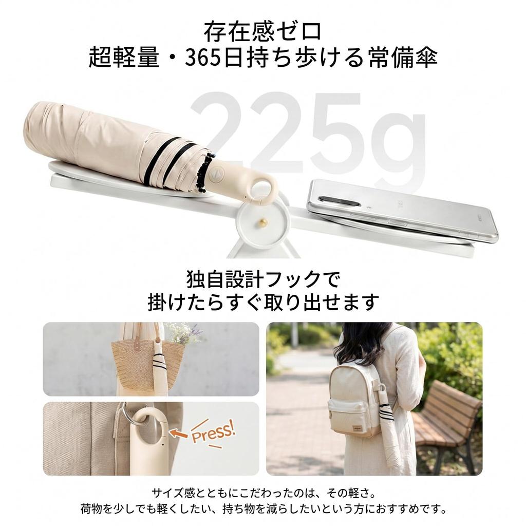 YONIKO Folding Automatic Shape Folds in 3 Suitable for Sunny and Rainy Cools Down to UV Folding with Hook and Storage UV Sunburn Prevention x Parasol,