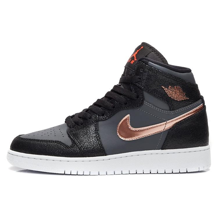 (GS) Air Jordan 1 Retro High Black Metallic Red Bronze Kids 705300-006 EU 39