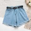 Fashion Women Denim Shorts Crimping High Waist Wide Leg Slim Summer Jeans Shorts Girls Sexy Shorts Pants